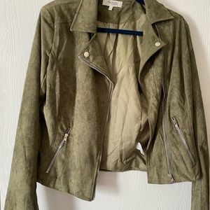 Green Suede Moto Jacket
